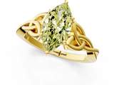 Yellow gold Fancy Yellow Marquise  Solitaire Celtic Knot Engagement Ring with Four-Prong Setting_1