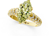 Yellow gold Fancy Yellow Marquise  Solitaire Chevron Pave Diamond Engagement Ring with Six-Prong Setting_1