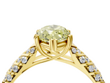 Yellow gold Fancy Yellow Marquise  Solitaire Chevron Pave Diamond Engagement Ring with Six-Prong Setting_4