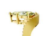 Yellow gold Fancy Yellow Marquise  Solitaire Diamond Engagement Ring with Pave Band and Four-Prong Setting