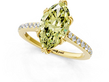 Yellow gold Fancy Yellow Marquise  Solitaire Diamond Engagement Ring with Pave Band and Six-Prong Setting_1