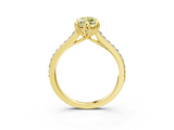 Yellow gold Fancy Yellow Marquise  Solitaire Diamond Engagement Ring with Pave Band and Six-Prong Setting_3