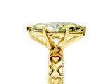 Yellow gold Fancy Yellow Marquise  Solitaire Diamond Engagement Ring with XO Engraved Band and Four-Prong Setting 5