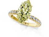 Yellow gold Fancy Yellow Marquise  Solitaire Diamond Pavé Band with Four-Prong Setting_1