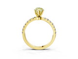 Yellow gold Fancy Yellow Marquise  Solitaire Diamond Pavé Band with Four-Prong Setting_3
