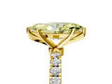 Yellow gold Fancy Yellow Marquise  Solitaire Diamond Pavé Band with Four-Prong Setting_5