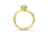 Yellow gold Fancy Yellow Marquise  Solitaire Diamond Ring with Bamboo Band and Four-Prong Setting_3