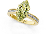 Yellow gold Fancy Yellow Marquise  Solitaire Diamond Ring with Channel-Set Baguette Band and Four-Prong Setting_1