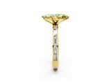 Yellow gold Fancy Yellow Marquise  Solitaire Diamond Ring with Channel-Set Baguette Band and Four-Prong Setting_2