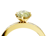 Yellow gold Fancy Yellow Marquise  Solitaire Diamond Ring with Channel-Set Baguette Band and Four-Prong Setting_4