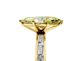 Yellow gold Fancy Yellow Marquise  Solitaire Diamond Ring with Channel-Set Baguette Band and Four-Prong Setting_5