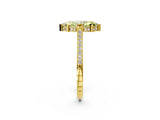 Yellow gold Fancy Yellow Marquise  Solitaire Diamond Ring with Channel Set Band and Bezel Prong Setting_58