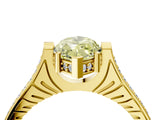 Yellow gold Fancy Yellow Marquise  Solitaire Diamond Ring with Channel Set Band and Bezel Prong Setting_60
