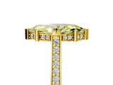 Yellow gold Fancy Yellow Marquise  Solitaire Diamond Ring with Channel Set Band and Bezel Prong Setting_61