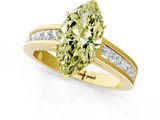 Yellow gold Fancy Yellow Marquise  Solitaire Diamond Ring with Channel-Set Band and Four-Prong Setting_4
