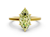 Yellow gold Fancy Yellow Marquise  Solitaire Diamond Ring with Four-Prong Setting and Classic Band_3