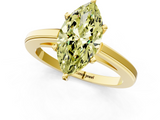 Yellow gold Fancy Yellow Marquise  Solitaire Diamond Ring with Four-Prong Setting and Classic Band_4