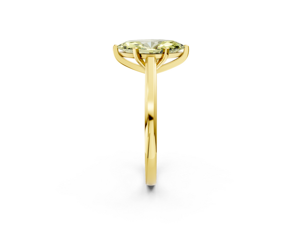 Yellow gold Fancy Yellow Marquise  Solitaire Diamond Ring with Four-Prong Setting and Classic Band