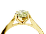 Yellow gold Fancy Yellow Marquise  Solitaire Diamond Ring with Four-Prong Setting and Tapered Band 5