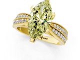 Yellow gold Fancy Yellow Marquise  Solitaire Diamond Ring with Milgrain Pavé Band and Four-Prong Setting_21