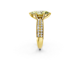 Yellow gold Fancy Yellow Marquise  Solitaire Diamond Ring with Milgrain Pavé Band and Four-Prong Setting_22