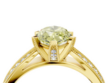 Yellow gold Fancy Yellow Marquise  Solitaire Diamond Ring with Milgrain Pavé Band and Four-Prong Setting_24