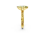 Yellow gold Fancy Yellow Marquise  Solitaire Diamond Ring with Milgrain and Black Enamel X Pattern Band_31