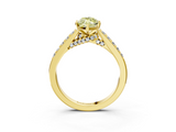 Yellow gold Fancy Yellow Marquise  Solitaire Diamond Ring with Pavé Band and Four-Prong Setting_3