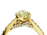 Yellow gold Fancy Yellow Marquise  Solitaire Diamond Ring with Pavé Band and Four-Prong Setting_4