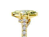 Yellow gold Fancy Yellow Marquise  Solitaire Diamond Ring with Pavé Band and Four-Prong Setting_5