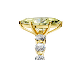 Yellow gold Fancy Yellow Marquise  Solitaire Diamond Ring with Pave Band and Four-Prong Setting_5