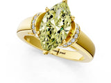 Yellow gold Fancy Yellow Marquise  Solitaire Diamond Ring with Pave Band and Six-Prong Setting_27