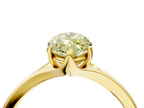 Yellow gold Fancy Yellow Marquise  Solitaire Diamond Ring with Six-Prong Setting and Tapered Band_4