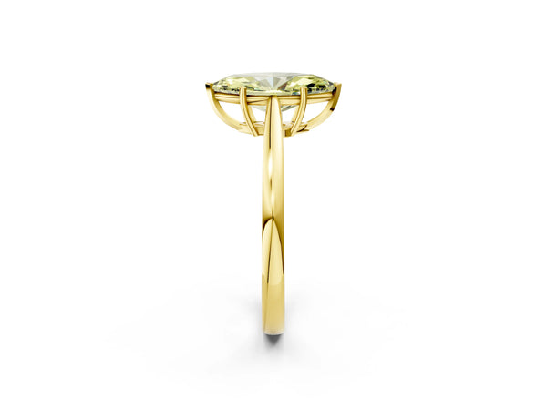 Yellow gold Fancy Yellow Marquise  Solitaire Diamond Ring with Split Shank and Four-Prong Setting