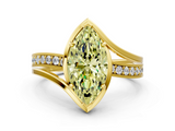 Yellow gold Fancy Yellow Marquise  Solitaire Diamond Ring with Split Shank and Prong Setting_17