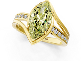 Yellow gold Fancy Yellow Marquise  Solitaire Diamond Ring with Split Shank and Prong Setting_18