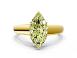 Yellow gold Fancy Yellow Marquise  Solitaire Diamond Ring with Tapered Band and Four-Prong Setting_34