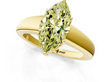 Yellow gold Fancy Yellow Marquise  Solitaire Diamond Ring with Tapered Band and Four-Prong Setting_35