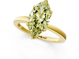 Yellow gold Fancy Yellow Marquise  Solitaire Diamond Ring with Thin Band and Four-Prong Setting_1