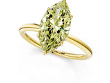 Yellow gold Fancy Yellow Marquise  Solitaire Diamond Ring with a Classic Band and Four-Prong Setting 2