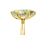 Yellow gold Fancy Yellow Marquise  Solitaire Diamond Ring with a Classic Band and Four-Prong Setting