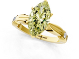 Yellow gold Fancy Yellow Marquise  Solitaire Diamond Twisted Band with Four-Prong Setting_1