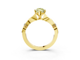Yellow gold Fancy Yellow Marquise  Solitaire Diamond Twisted Band with Four-Prong Setting_3