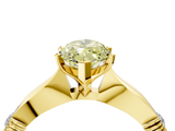 Yellow gold Fancy Yellow Marquise  Solitaire Diamond Twisted Band with Four-Prong Setting_4