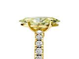 Yellow gold Fancy Yellow Marquise  Solitaire Diamond with Pavé Band and Four-Prong Setting_5