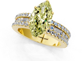 Yellow gold Fancy Yellow Marquise  Solitaire Diamond with Pave and Channel Set Band_1