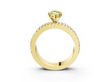 Yellow gold Fancy Yellow Marquise  Solitaire Diamond with Pave and Channel Set Band_3