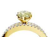 Yellow gold Fancy Yellow Marquise  Solitaire Diamond with Pave and Channel Set Band_4