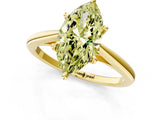 Yellow gold Fancy Yellow Marquise  Solitaire Engagement Ring with Four-Prong Setting and Classic Band 1