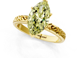 Yellow gold Fancy Yellow Marquise  Solitaire Engagement Ring with Scrollwork Band and Four-Prong Setting_1